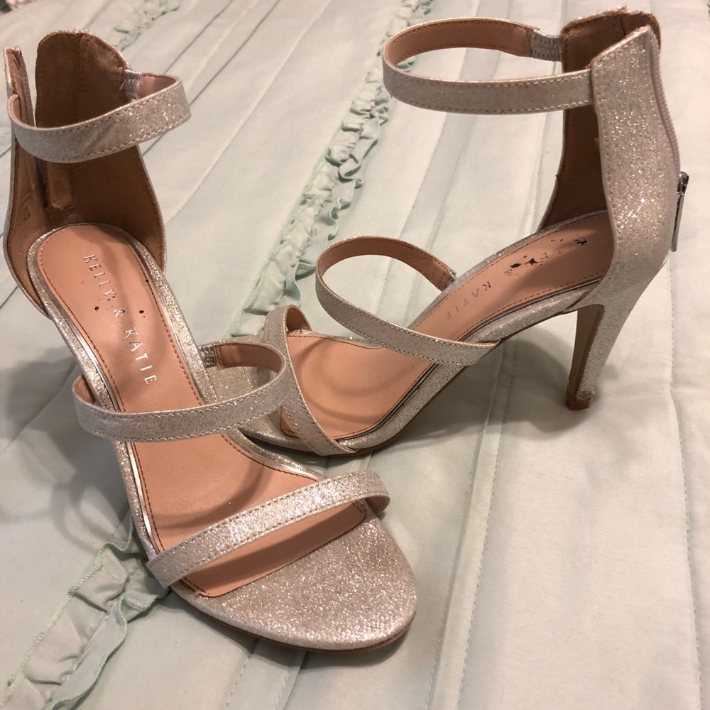 Strappy silver heels